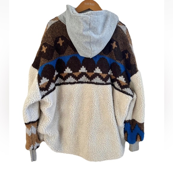 Free People In The Clouds Cardi Fleece Zip Up Hoodie Jacket Size XL - Picture 6 of 16